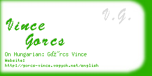 vince gorcs business card